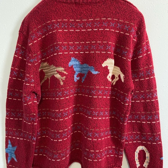 Vintage Red Horse Knit Sweater - Picture 9 of 9